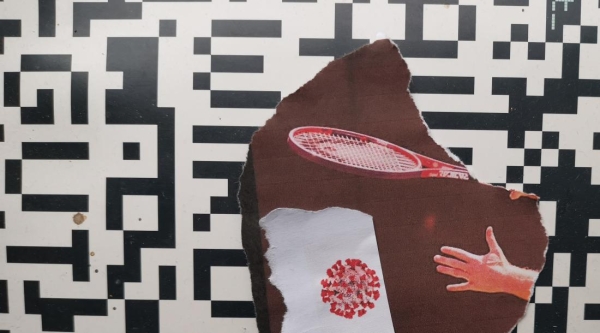 Jesus spielt Tennis mit Corona