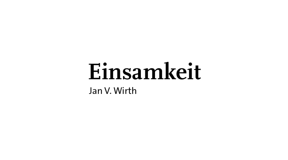 Einsamkeit