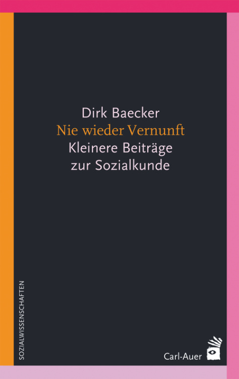 Umschlag:Nie wieder Vernunft
